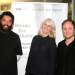 L-R: LCF alumnus Marc Hare, Laura Weir and LCF alumnus Nicholas Kirkwood