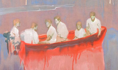 Peter Doig's Figures in Red Boat, (detail) Courtesy of Michael Werner Gallery