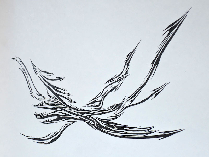 Pen and ink drawing on paper