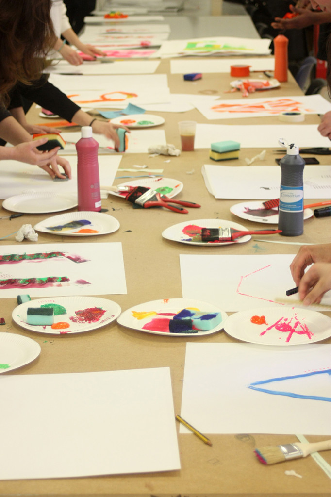 Students workshop making the types Number 9 Particitype