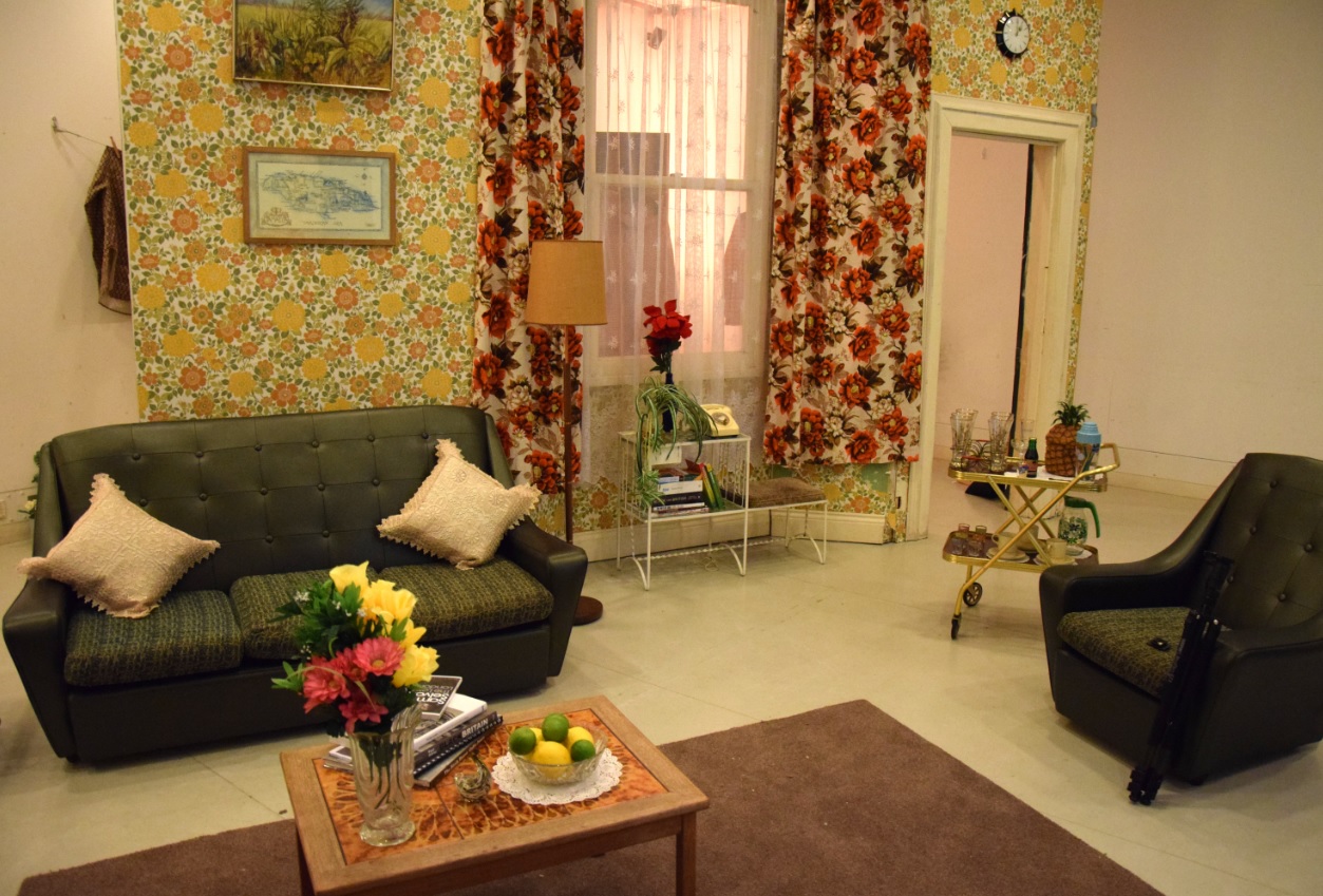 Freya and Frankie's West Indian living room set for Late at Tate: Stand Firm