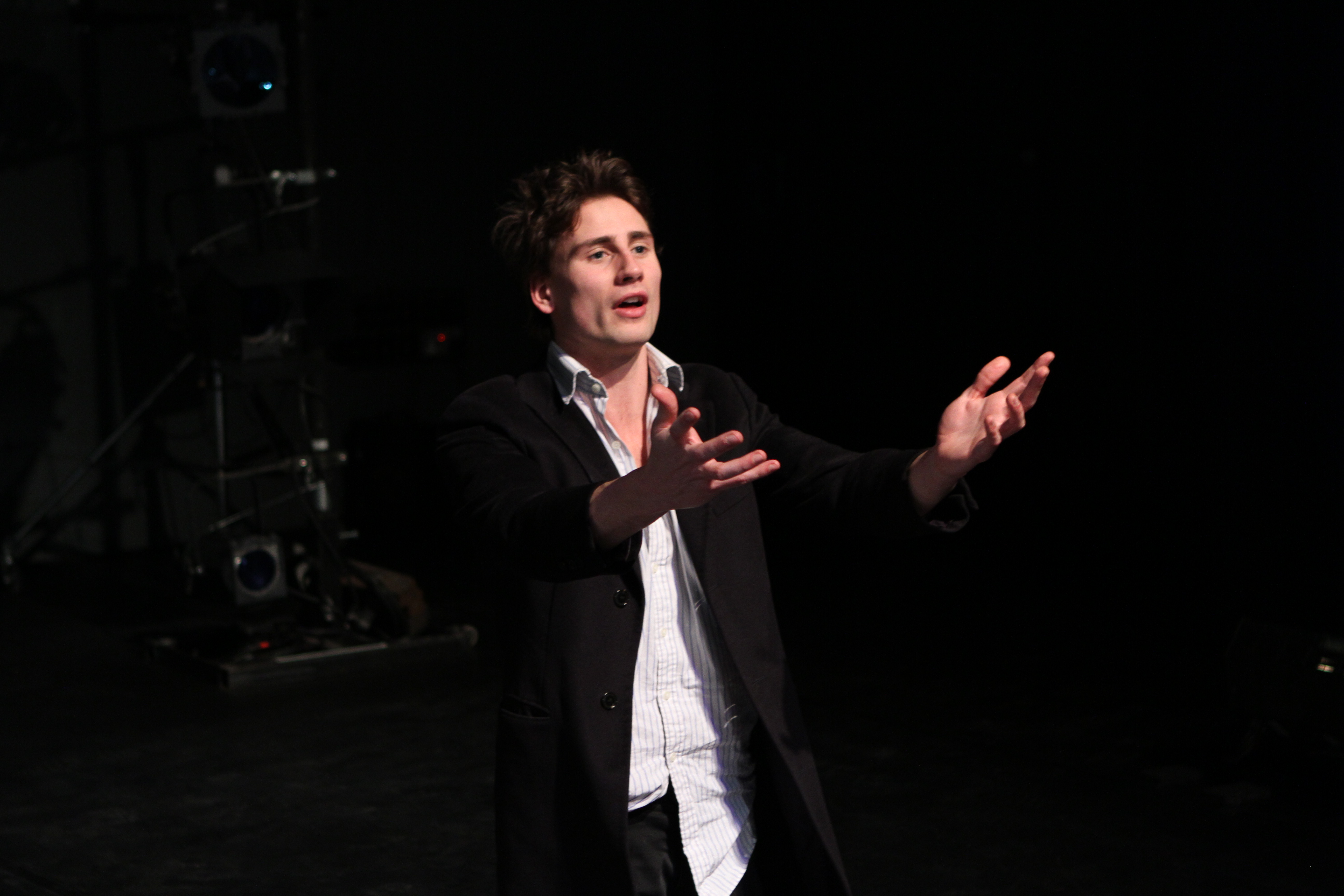 Edward Holcroft acting in ‘A Midsummer Night’s Dream’ while studying at Drama Centre London in 2011/2012. Photographer: Mark Duffield.