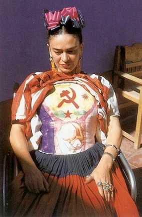 Photograph of Frida Kahlo wearing a body cast