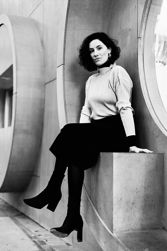 Black and white photo of LCF student Esther Kroes