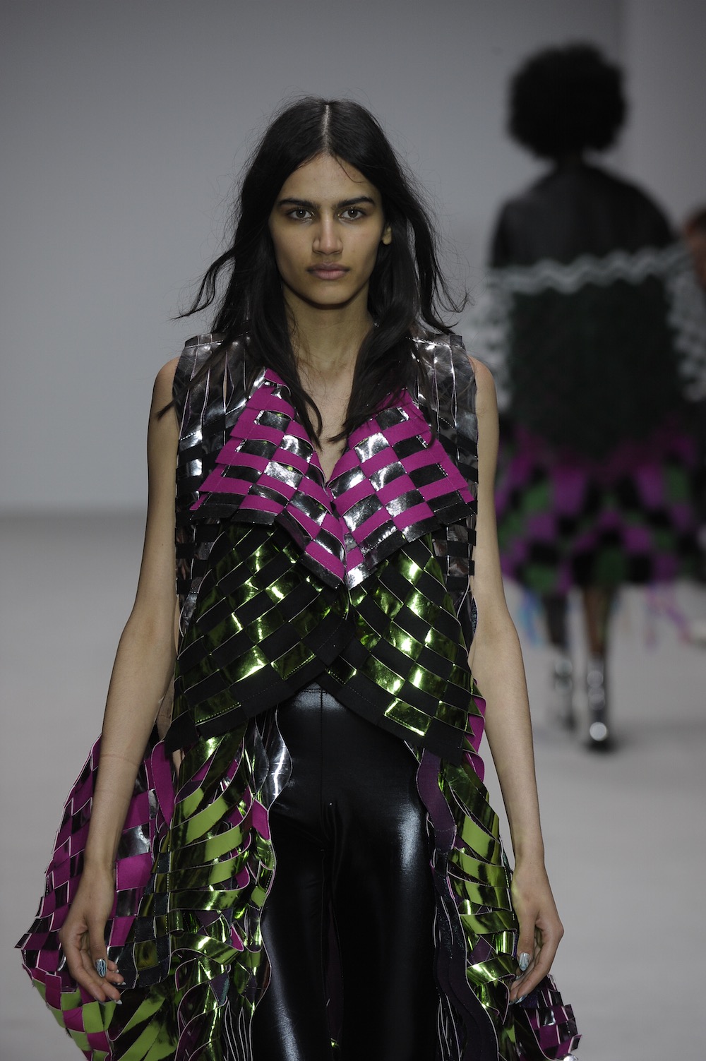 MA Fashion Design Technology Womenswear graduate Eren Hayashi. Image by Roger Dean.