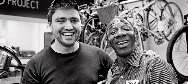 The Bike Project founder Jem Stein at the workshop