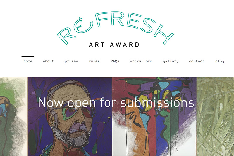 Screen shot of 'Refresh Art Award' website