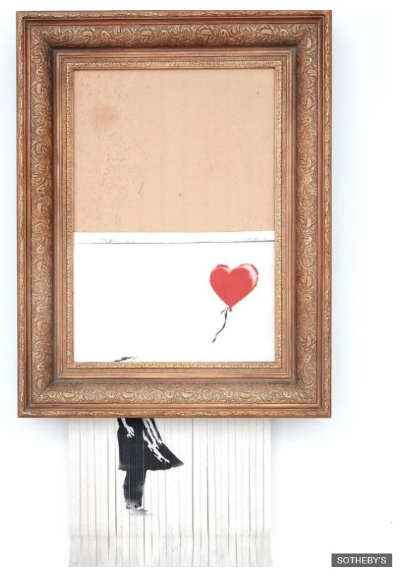 Banky's picture of a girl with a balloon shreds
