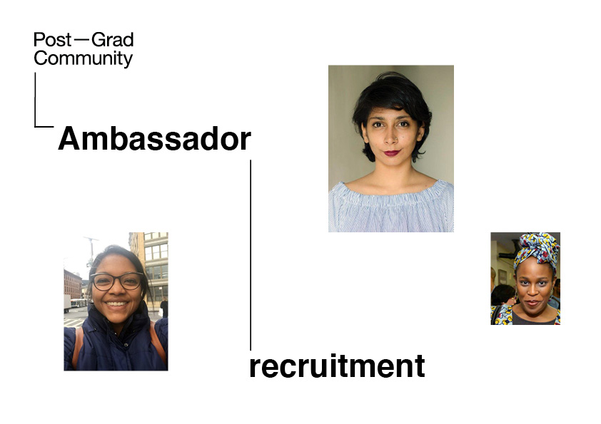 Ambassador recruitment (text) and three head shots