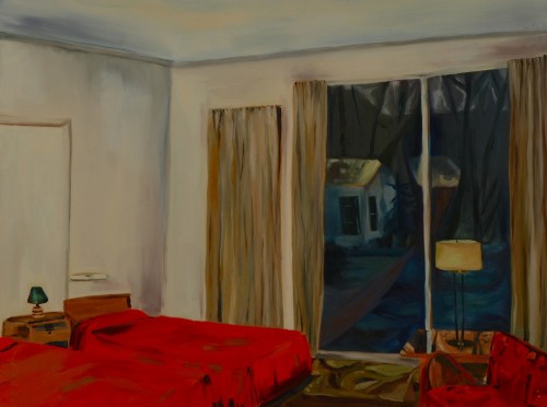 Olivia Moullaali. Room With Garden View, 2013. Oil on board, 80 x 60 cm.