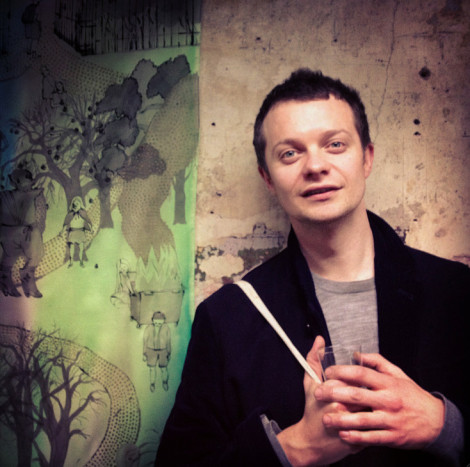 Henry Blackshaw with his work - Image by Richard Hooker