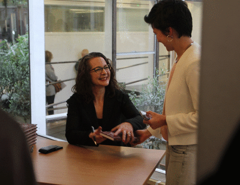Frances signed copies of her book after the event 