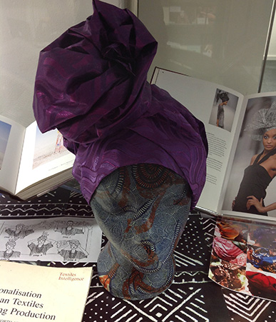 Gele a traditional Nigerian headscarf made by LCF student Mariam Temitope Tijani