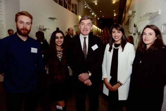 Nigel Carrington (centre) with guests 