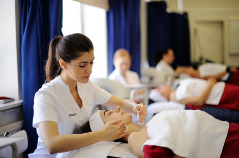 Students at work in the Beauty Therapy rooms at John Prince's Street 