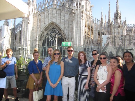 The group on the rooftop at la Rinascente. Photo by Sue Dean