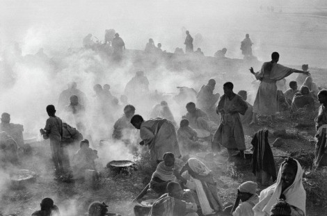 ETHIOPIA. feeding centre for people displaced by famine. 1983.