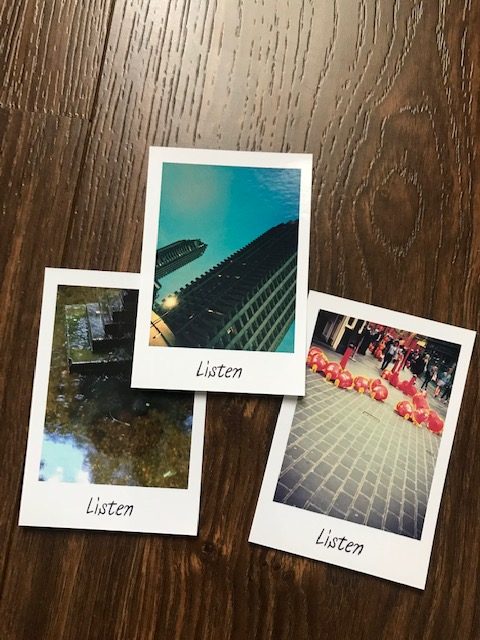 3 images on a wooden table