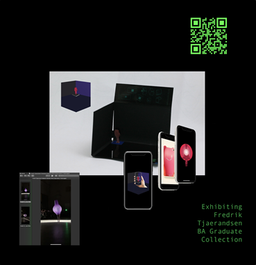 mobile phones in black border with QR code